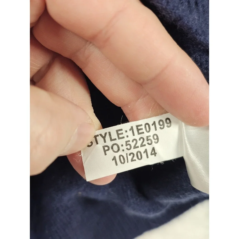 Vineyard Vines 100% Cashmere Quarter‎ Zip Sweater Mens XL Blue Cable Knit Whale